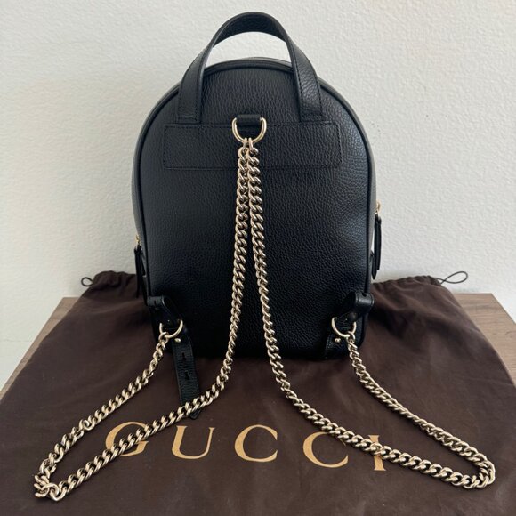 Gucci Pebbled Calfskin Soho Chain Backpack - Pristine Condition, Like New - Picture 6 of 10